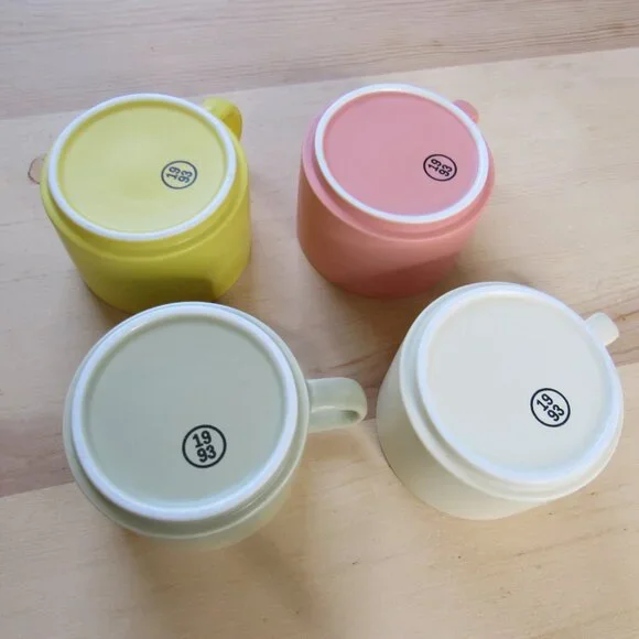 VTG Totem stack pastel mugs IMM-living 1993, Set of 4, Excellent Condition